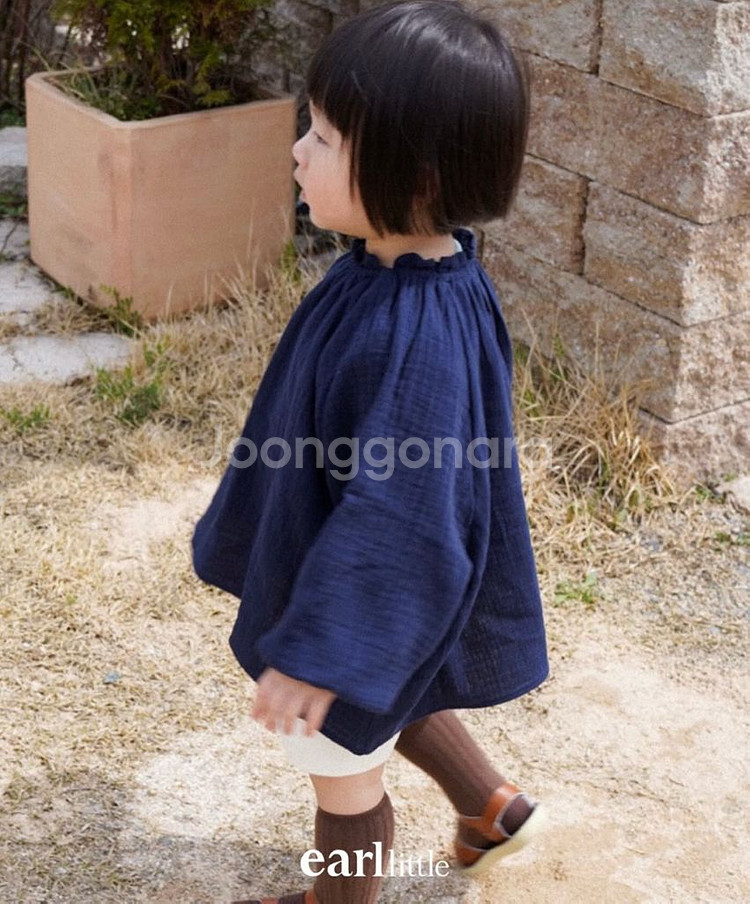 얼리틀 셔링 블라우스--5