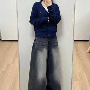 폴로 랄프로렌 신형 꽈배기 네이비 니트 가디건