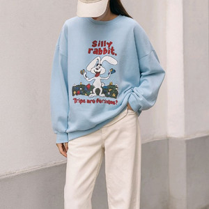 여성 간절기 캐릭터 루즈핏 맨투맨