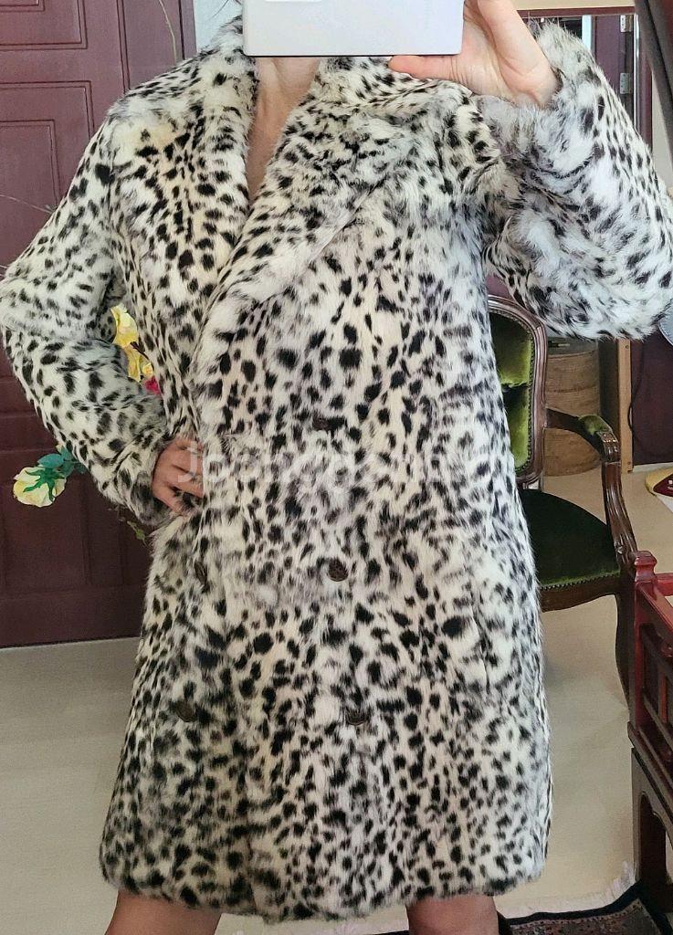 마쥬 레오파드 래빗 퍼 코트 도깨비 유인나님 착용--0