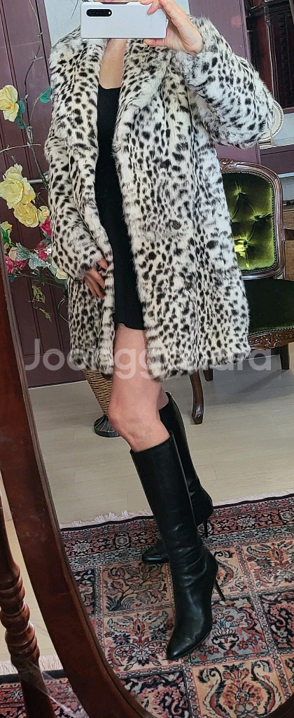 마쥬 레오파드 래빗 퍼 코트 도깨비 유인나님 착용--7