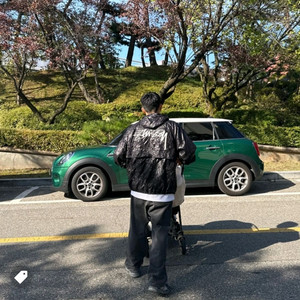 [L] 스투시 비치 쉘 링클 나일론 자켓 블랙