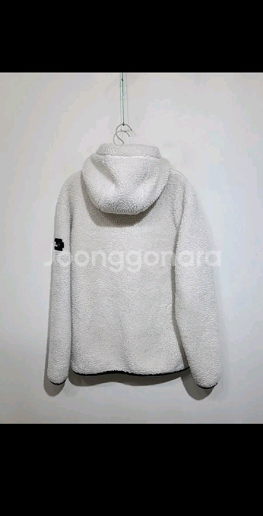 (L) 내셔널지오그래픽 후리스 와펜점퍼 화이트 뽀글이 플리스 자켓--6