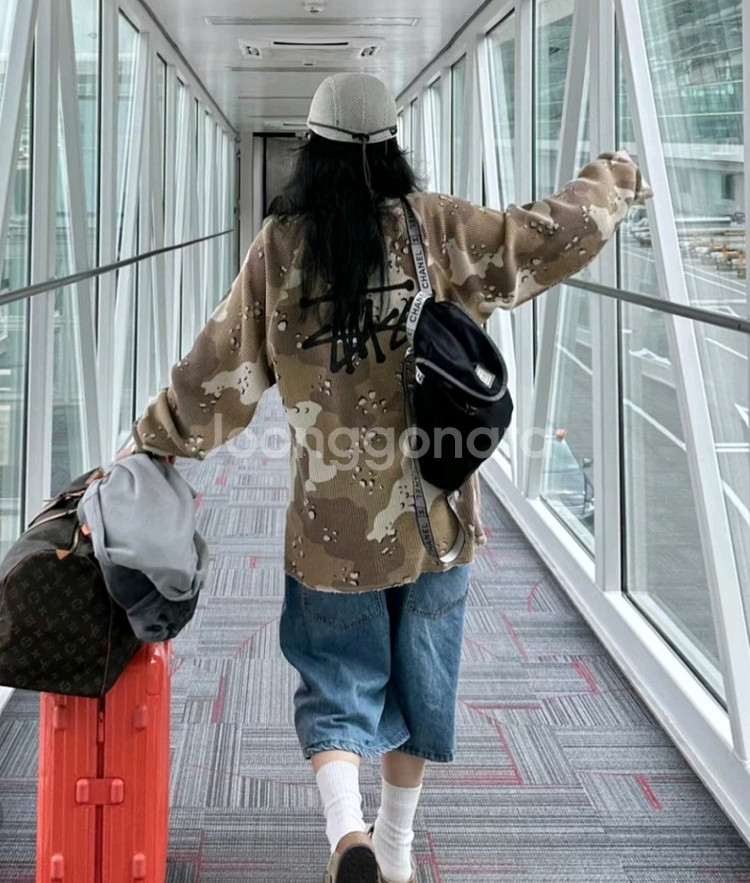 [L] 스투시 래글런 써멀 롱슬리브 크루 데저트 카모--0