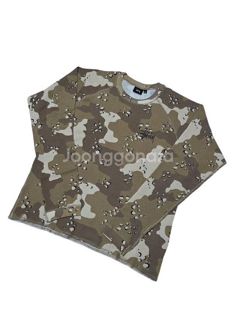 [L] 스투시 래글런 써멀 롱슬리브 크루 데저트 카모--3