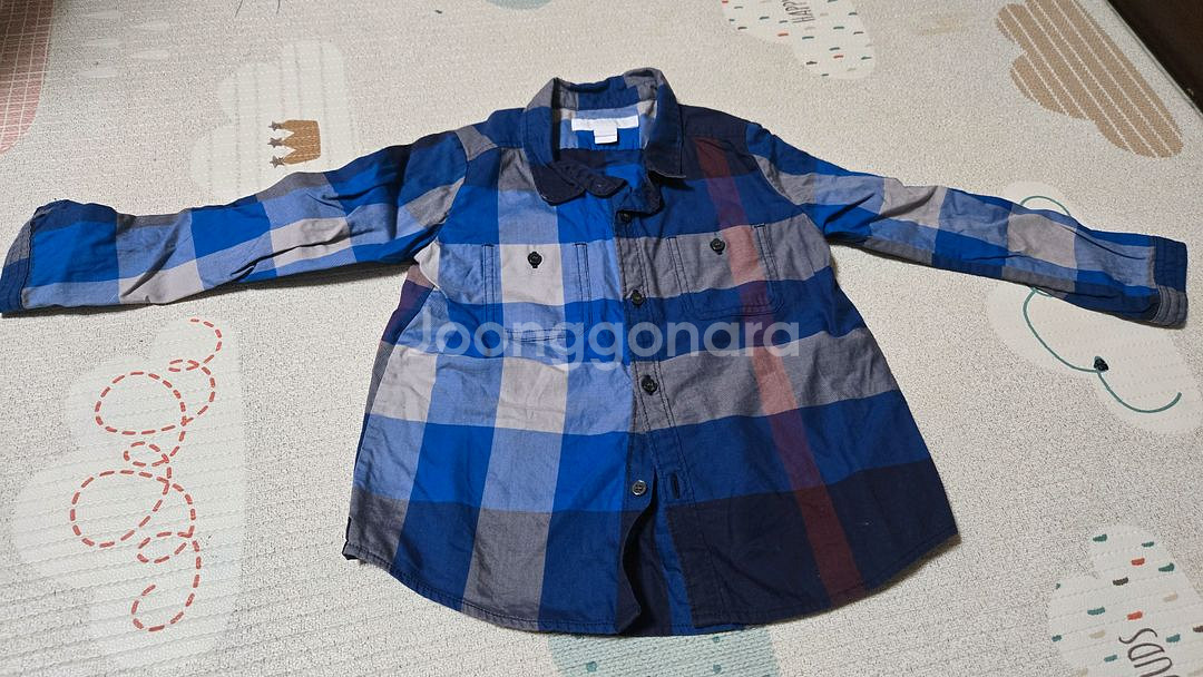 남아 체크 셔츠 2T--0
