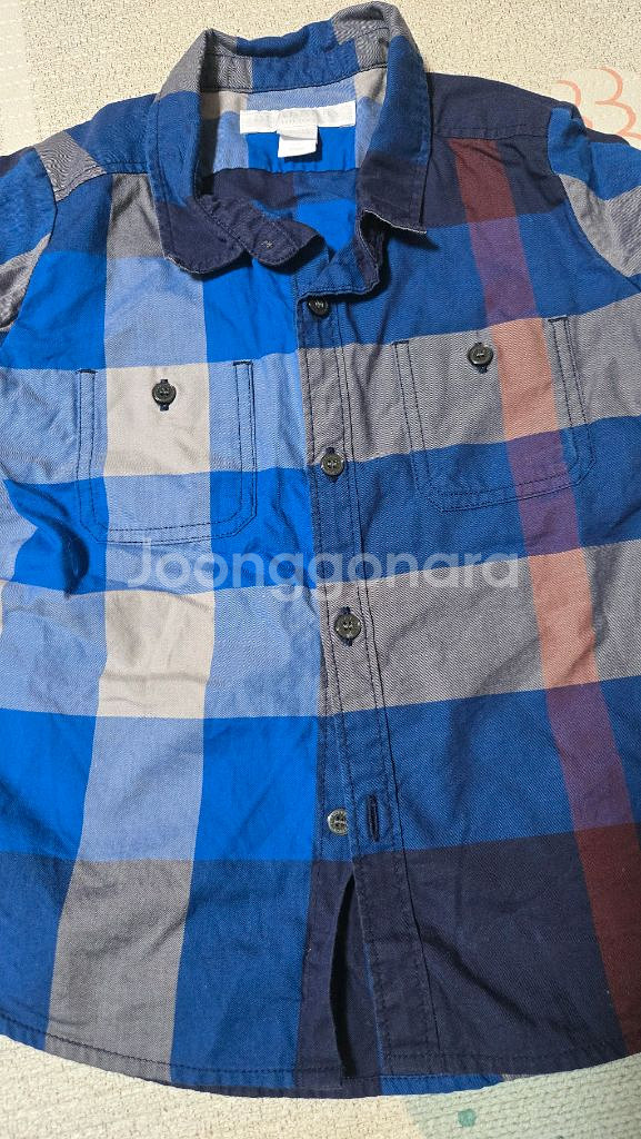 남아 체크 셔츠 2T--1