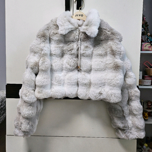 화이트 그레이 물나염 타이다이 밍크 퍼 자켓 (새옷)