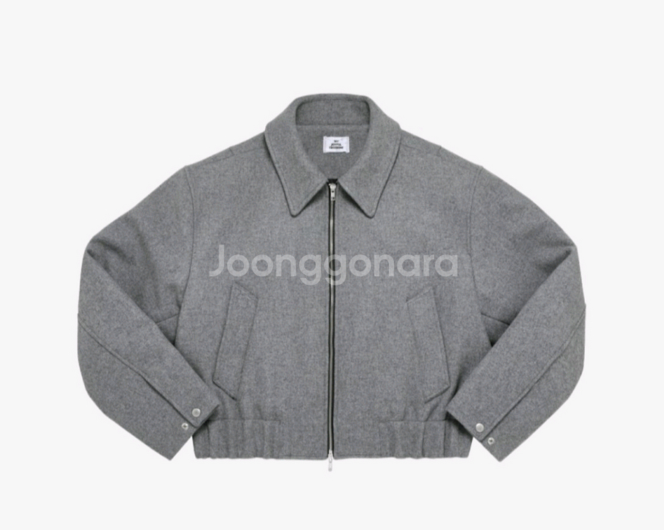 [L]MJD 울 크롭 자켓 멜란지 그레이--0