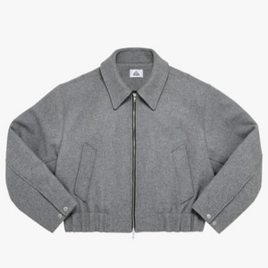 [L]MJD 울 크롭 자켓 멜란지 그레이