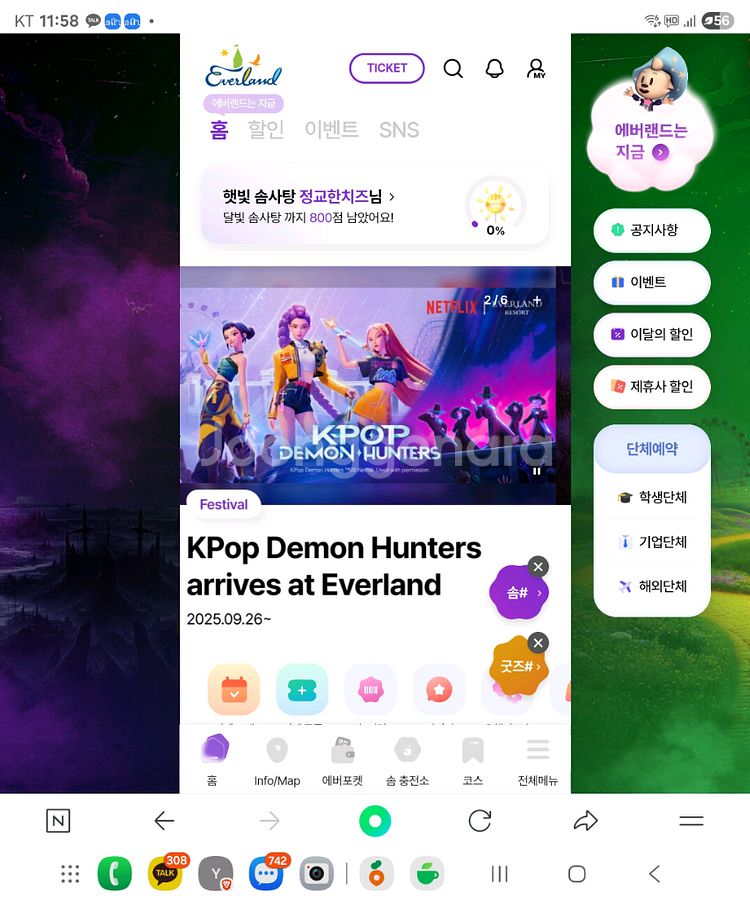 에버랜드 자유이용권입니다 종일권 10월31일까지사용--0