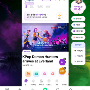 에버랜드 자유이용권입니다 종일권 10월31일까지사용