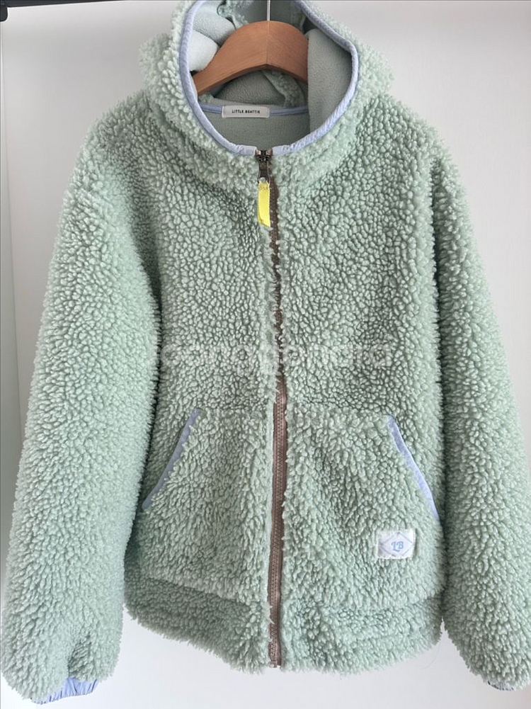 캉골 여아 후드원피스/ 뽀글이 자켓/2벌함께--4