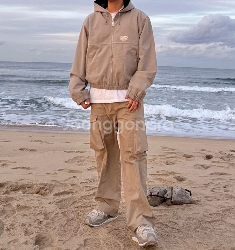 [XL] 스투시 워크 자켓 콘트라스트 스티치 그레이--1