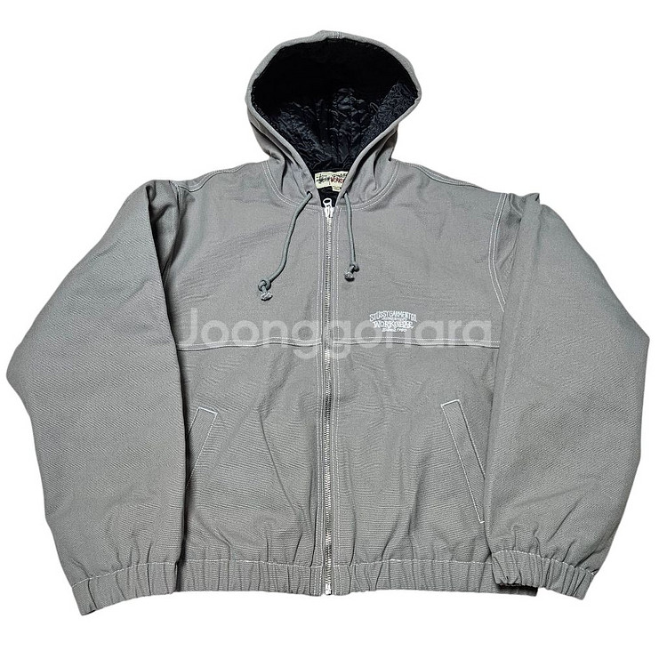 [XL] 스투시 워크 자켓 콘트라스트 스티치 그레이--4