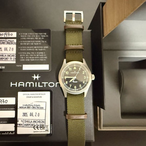 해밀턴 카키필드 쿼츠 38mm H69401930