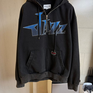 [새제품] 솔리드옴므 25fw 블랙 하프집업 후드 50