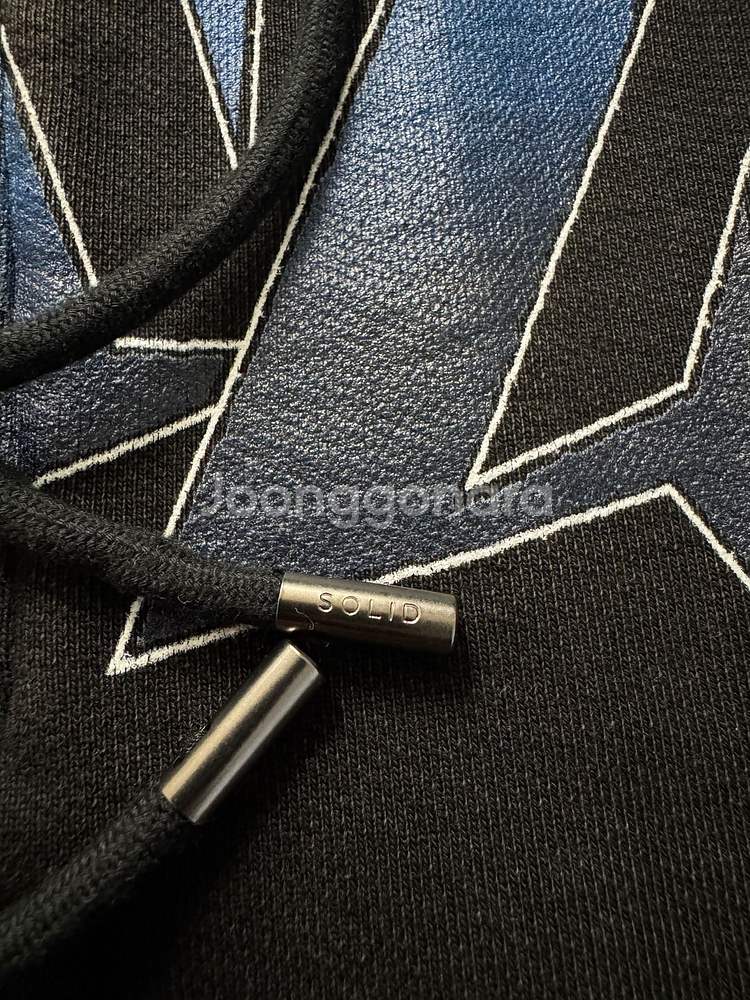 [새제품] 솔리드옴므 25fw 블랙 하프집업 후드 50--5