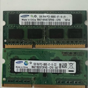 삼성 노트북 DDR3 램 2GB + 1GB삼성 노트북용 DDR3 램 2GB와 1GB 세트입니다- PC3-8500S