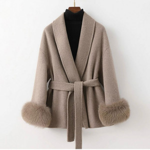 폭스퍼탈부착 가능한 울100% 고퀄리티 코트 새상품