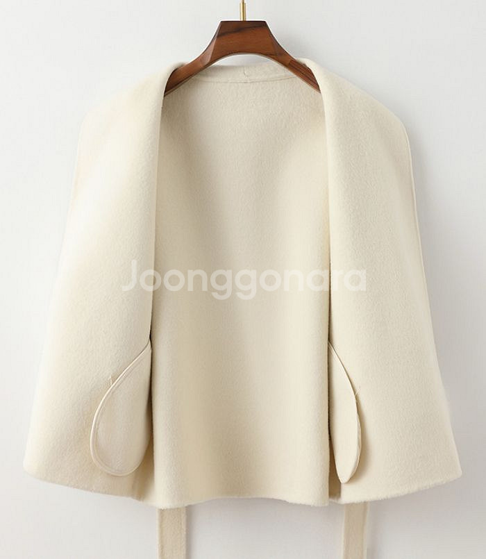 폭스퍼탈부착 가능한 울100% 고퀄리티 코트 새상품--4