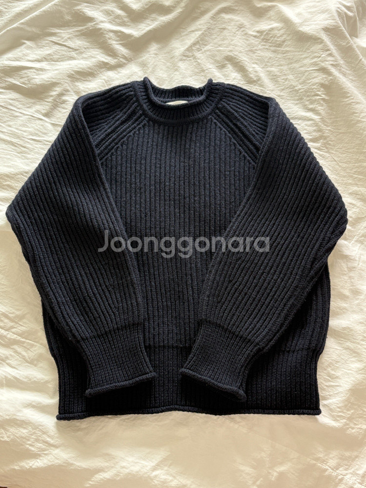 페세스 카디건 스티치 니트 네이비 판매--3