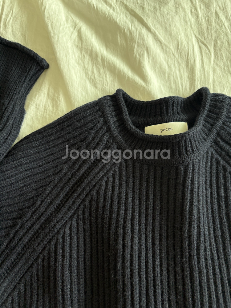 페세스 카디건 스티치 니트 네이비 판매--5