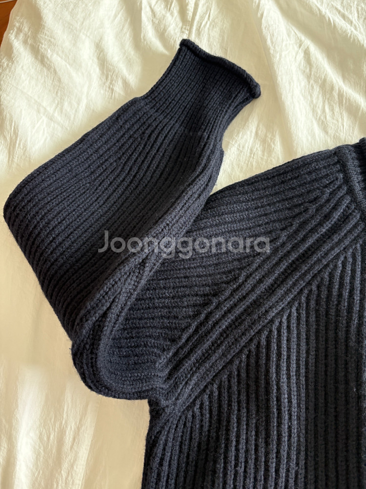 페세스 카디건 스티치 니트 네이비 판매--6