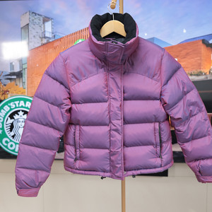 버버리 런던 퍼플 숏패딩 M