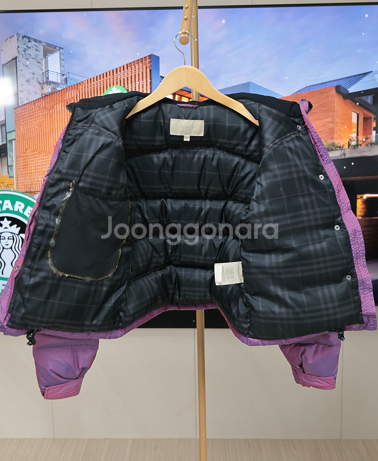 버버리 런던 퍼플 숏패딩 M--7