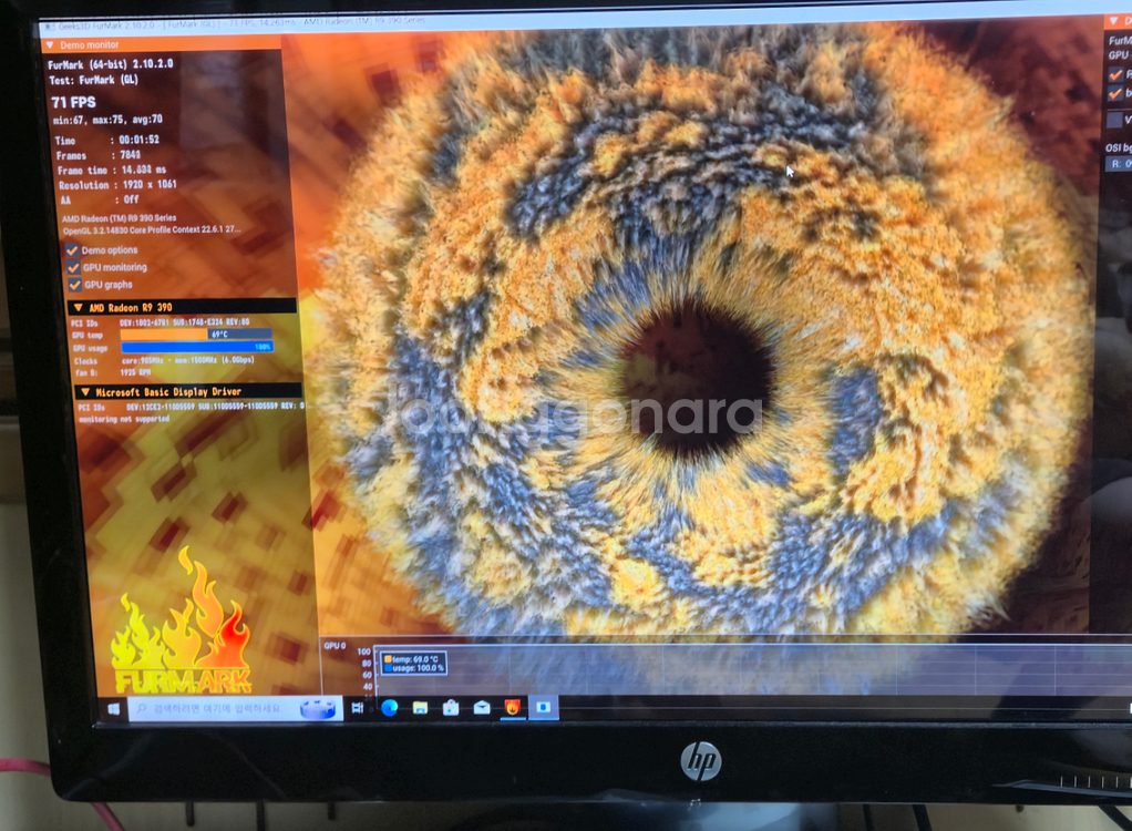 사파이어 R9 390 8GB 그래픽카드 부품용--3