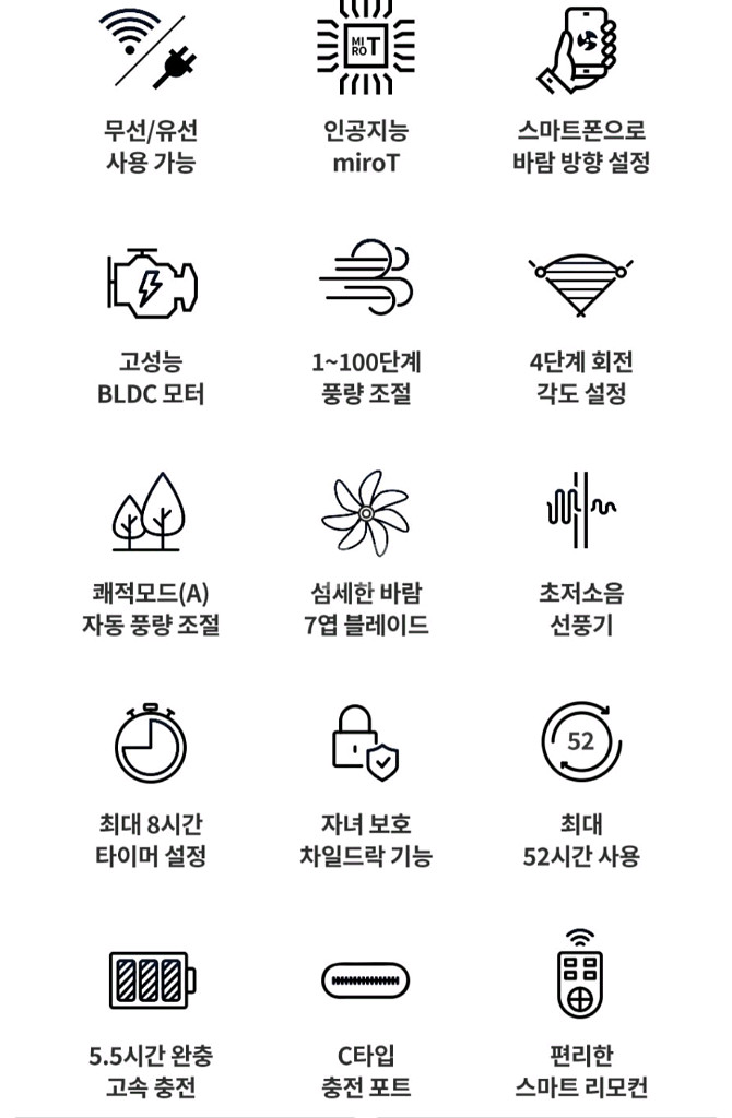 (새상품/급) 미로 유선+무선 스마트 선풍기 + iot--5