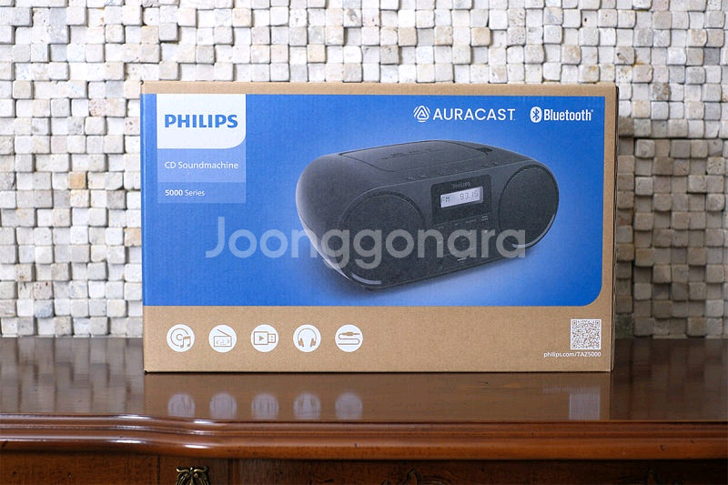 올인원 포터블 오디오 블루투스 CD플레이어 필립스 TA--0