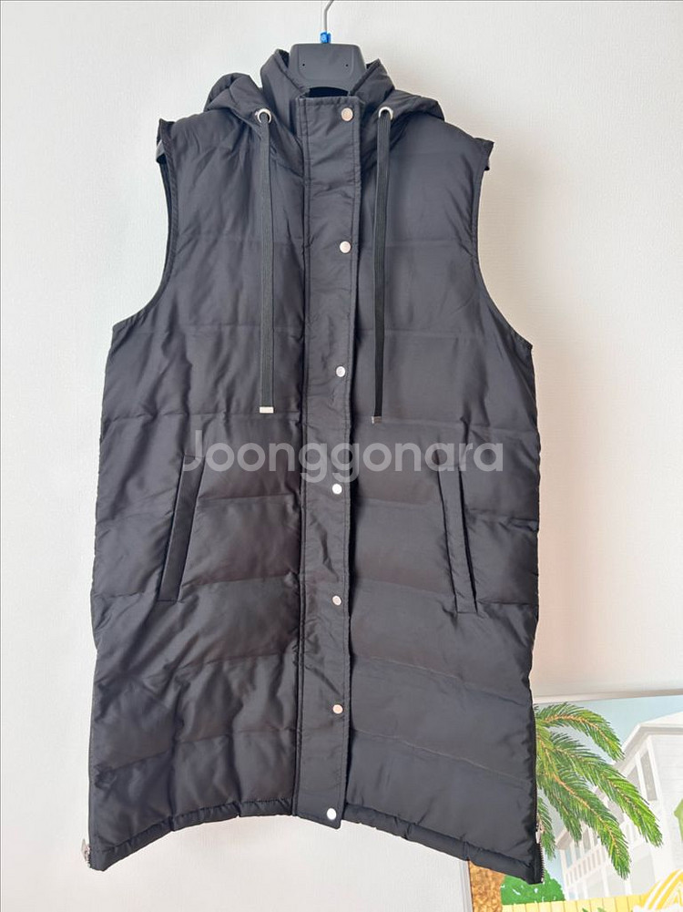 자라 zara 롱 패딩 조끼 s--0