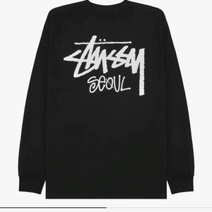 L ) 스투시 스탁 서울 롱슬리브 티셔츠 블랙
