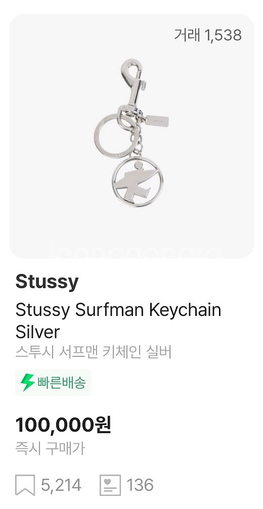 스투시 서프맨 키링 키체인--0