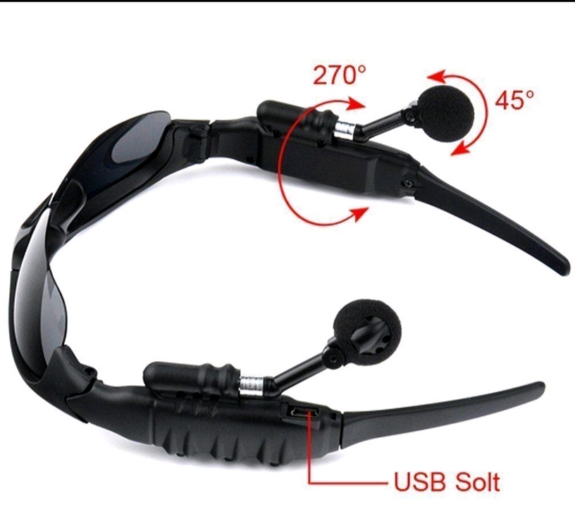 스테레오 이어폰 무선헤드셋 마이크안경선글라스--1