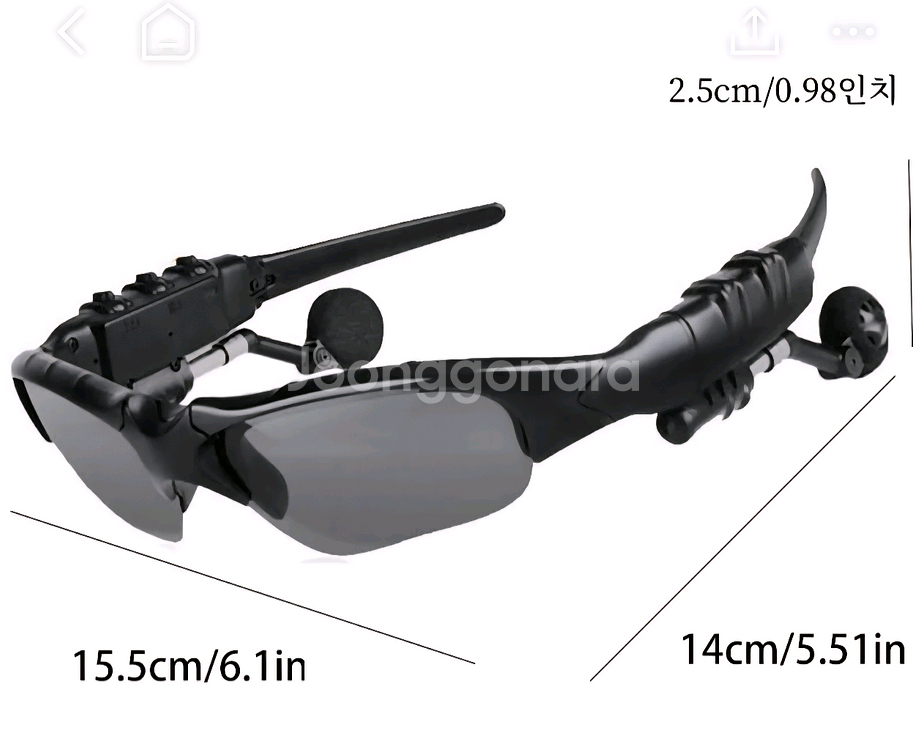 스테레오 이어폰 무선헤드셋 마이크안경선글라스--3