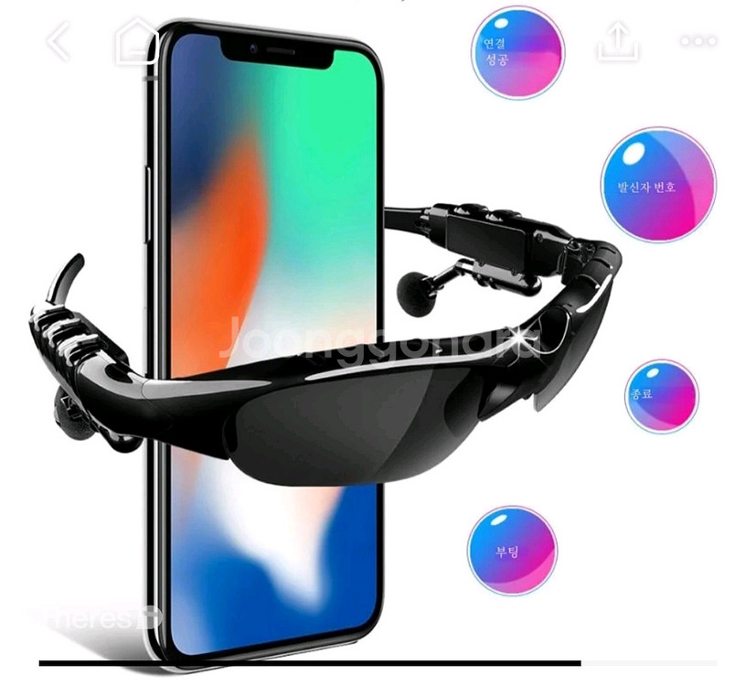 스테레오 이어폰 무선헤드셋 마이크안경선글라스--4