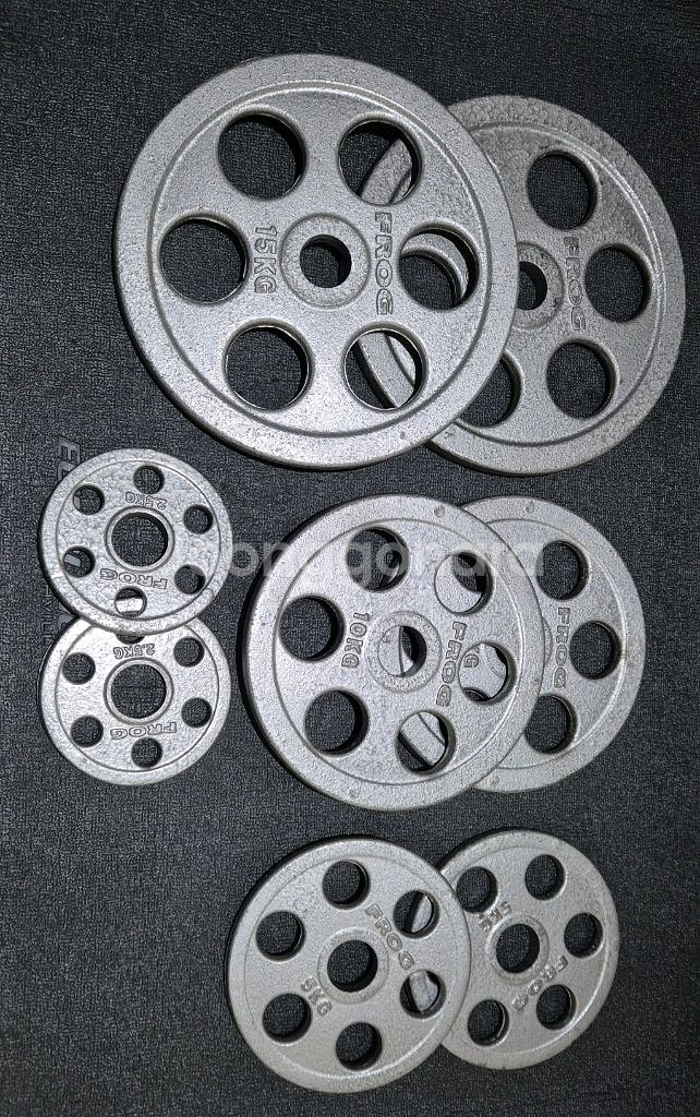 (택포) 65KG 중량 원판 바벨 플레이트 플러그피트니스 6홀--1