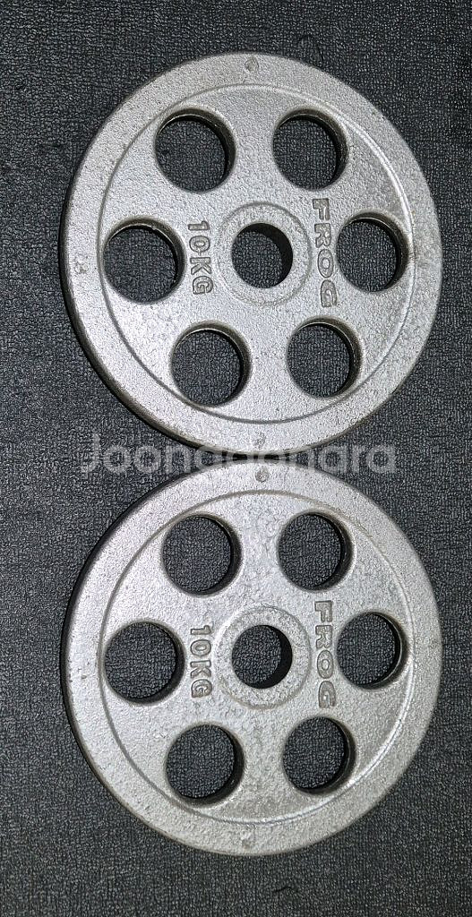 (택포) 65KG 중량 원판 바벨 플레이트 플러그피트니스 6홀--4