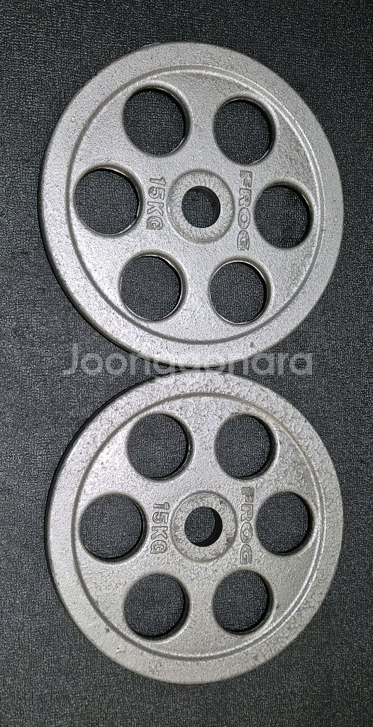 (택포) 65KG 중량 원판 바벨 플레이트 플러그피트니스 6홀--5