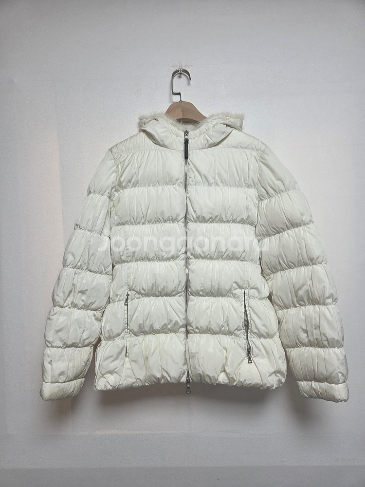 프라다 여성 퍼 후드 패딩 다운자켓 화이트(42)--0