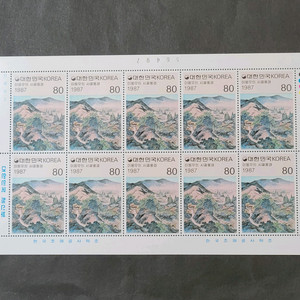 1987년 근대미술시리즈 4집 우표이용우의 시골풍경