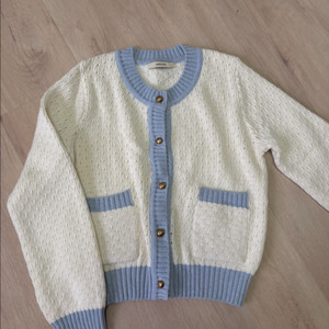 트위드 니트 가디건