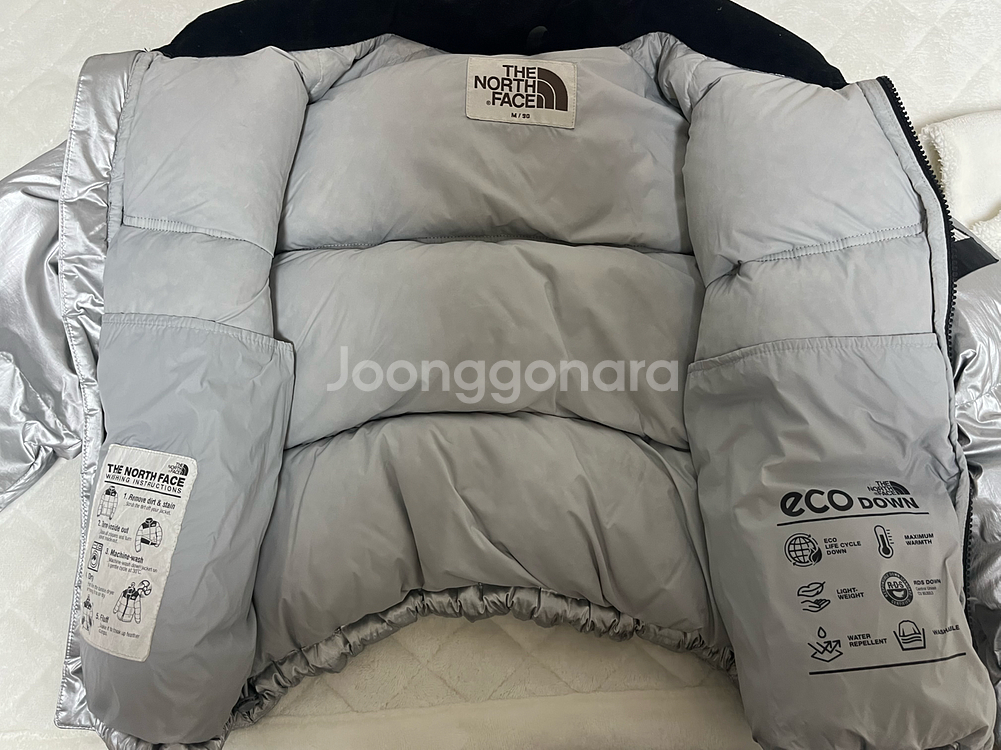 (W) 노스페이스 화이트 라벨 눕시 다운 자켓 SE 실버--2