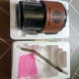 스타벅스 크리스탈 유리가죽 텀블러