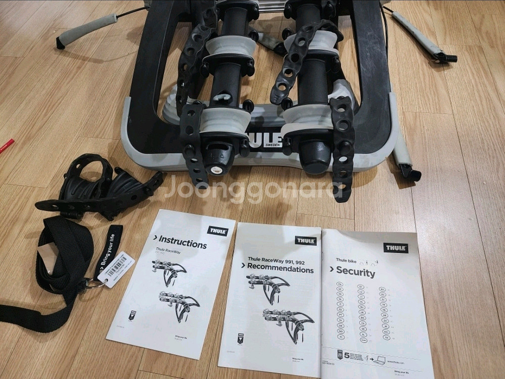 툴레 RaceWay 991 자전거 캐리어 3대 + 락--2