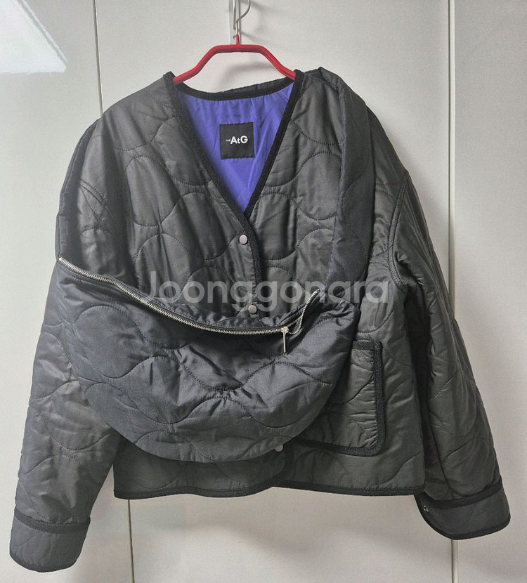 더엣지 fw 퀼팅 숏 패딩 자켓 블랙 55+가방--7