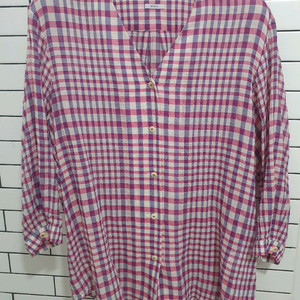 샵엠 체크 블라우스